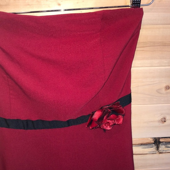 Ruby Rox || Vintage Strapless Fit and Flare Red Mini Dress - Picture 3 of 11